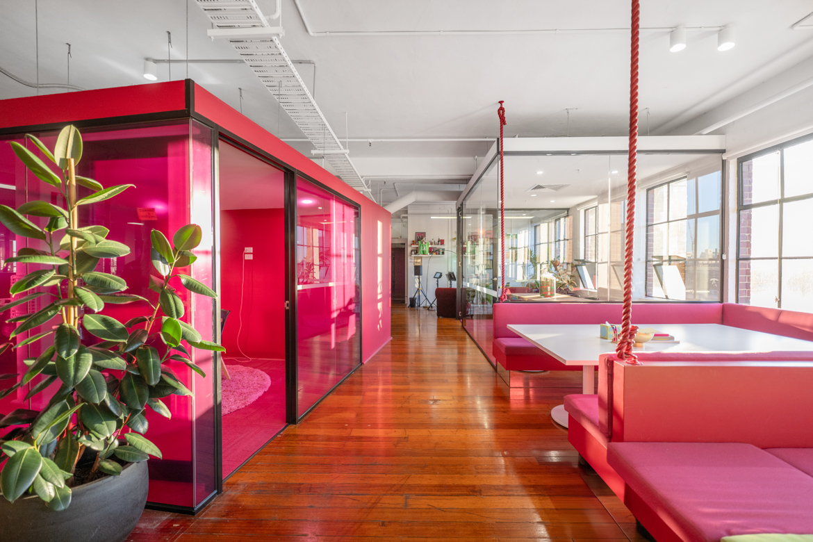 Interior designs in pink color