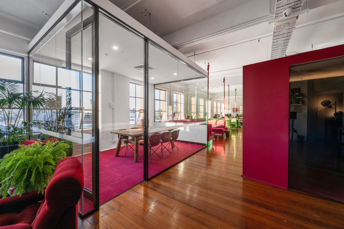 Office meeting room in red color