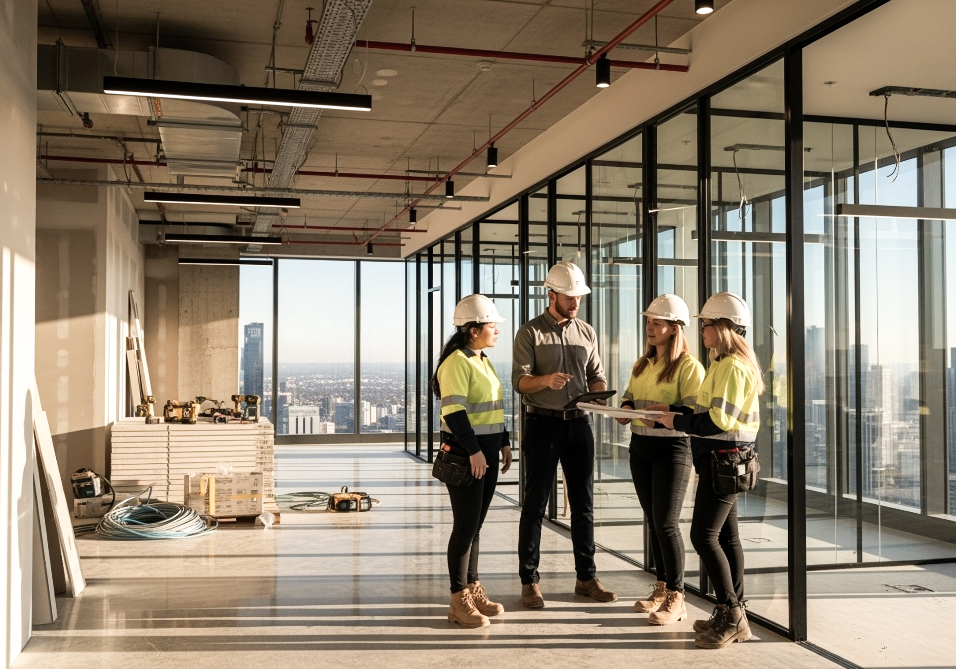 Office construction worker