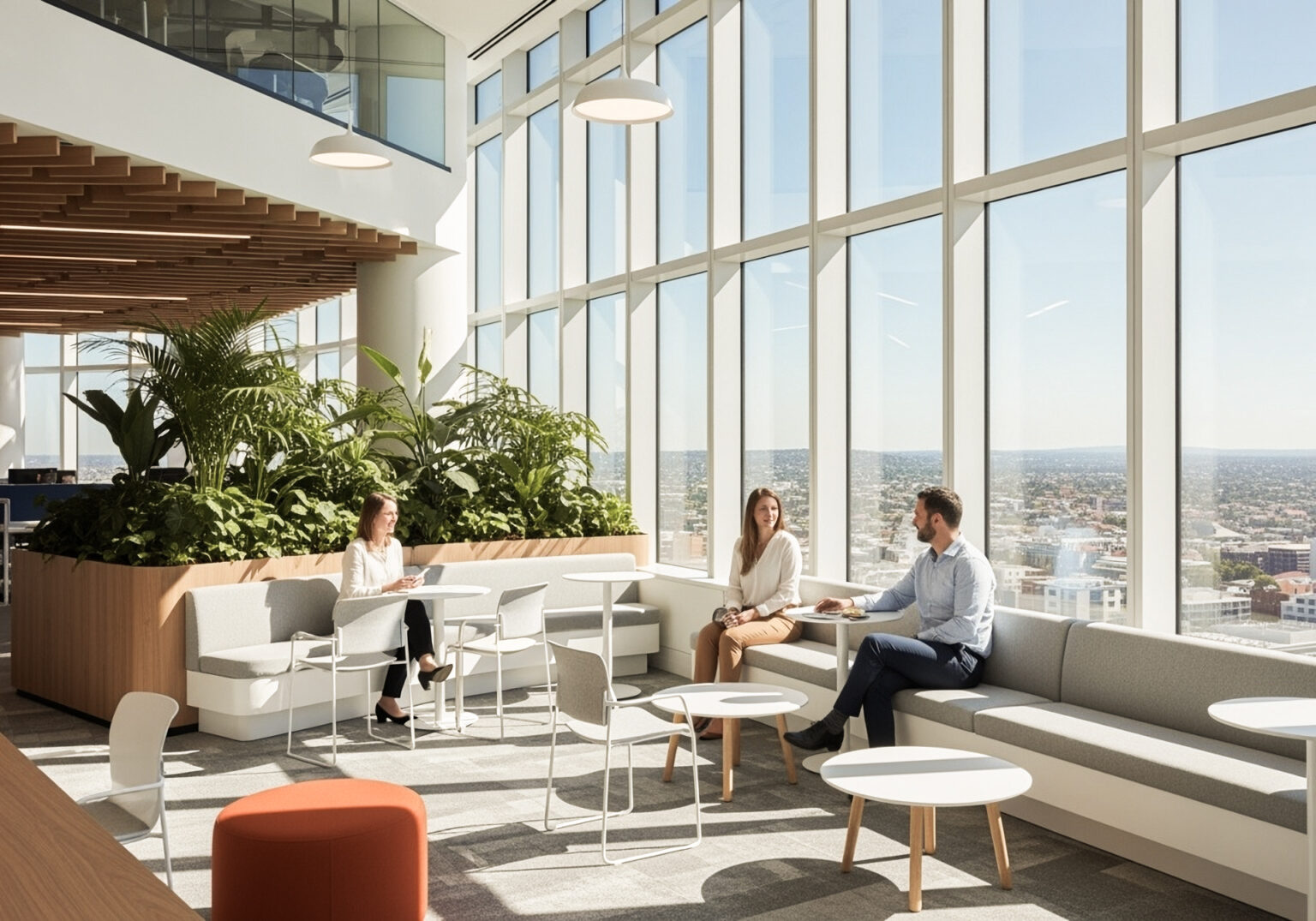 Modern office design on eco friendly theme