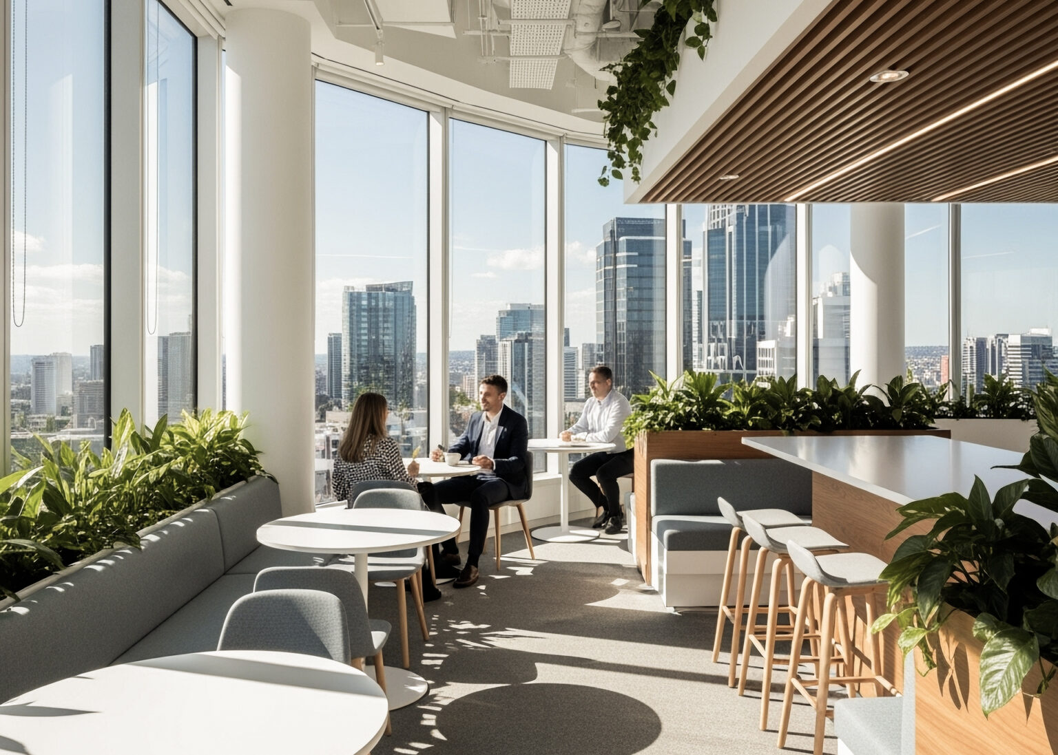 Modern office design on eco friendly theme