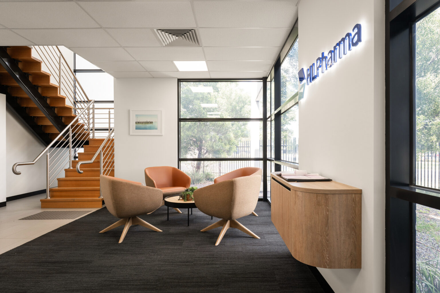 HL Pharma office area for guest